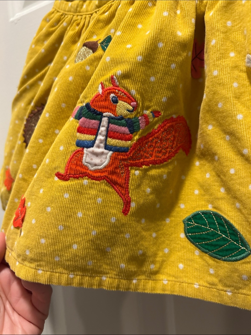 Mini Boden Yellow Fox & Woodland Print Skirt - Picture 4 of 10